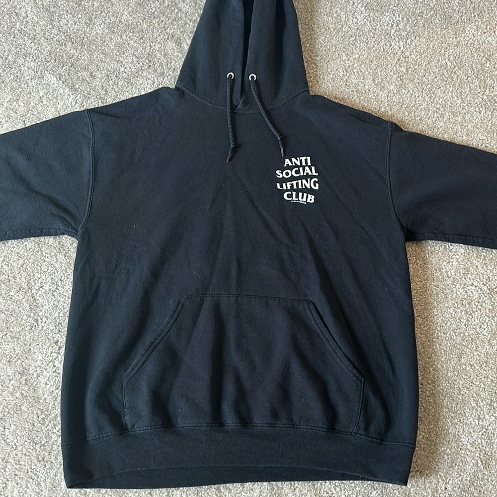 Black bacon & barbells hoodie size large